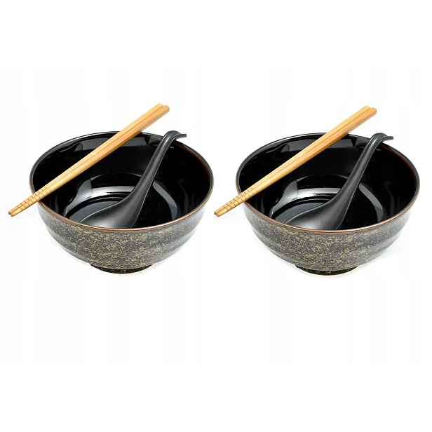Sada 2 misek s lžícemi a paličkami Udon Mimi 800 ml