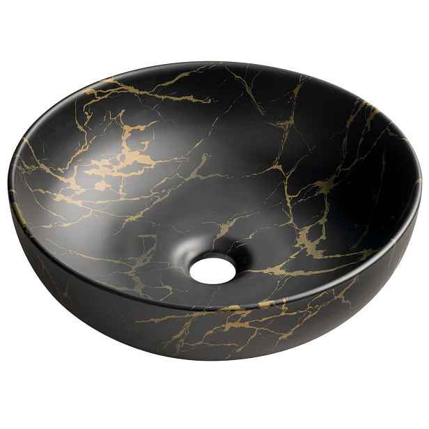Sapho RONDANE keramické umyvadlo na desku O 41cm, portoro mramor