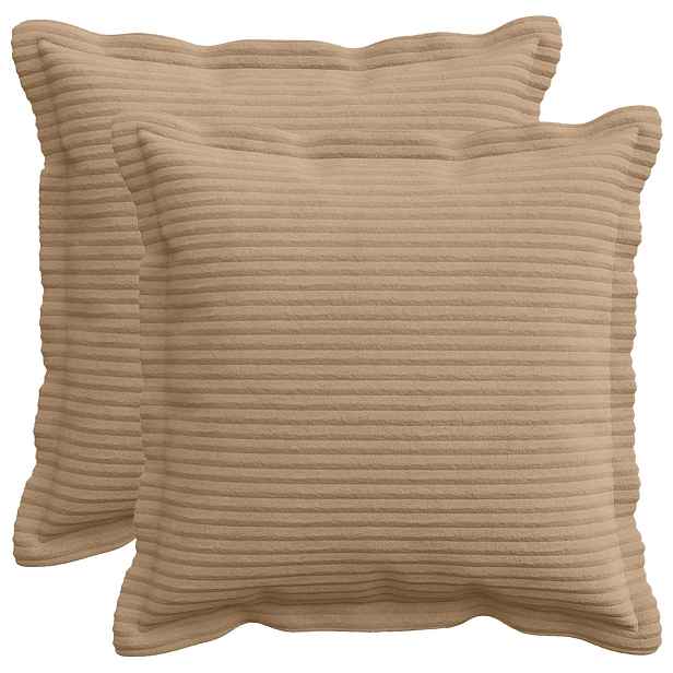 vidaXL Povlak na polštář 2 ks HOUTEN Hnědá 30 x 30 cm manšestr