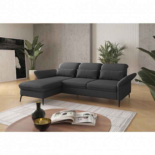 Sit & More ROHOVÁ SEDAČKA, textil, tmavě šedá