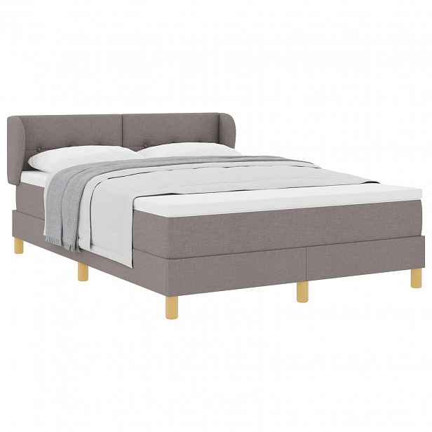 vidaXL Postel s boxspringem s čelo Taupe 140 x 190 cm textil