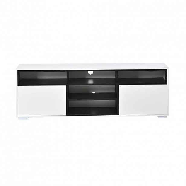FLIEKS NÍZKÁ KOMODA LED Lesk 150 cm 8 Polic