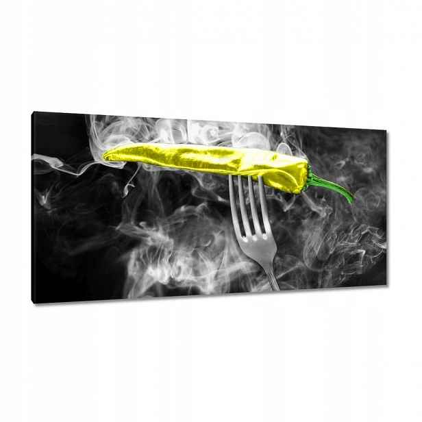Obrazy 115x55 Žlutá paprika na vidličce