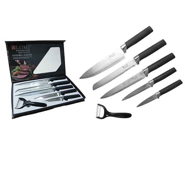 PROHOME - Nůž 6-dílný set, 5 x nože a 1 x škrabka