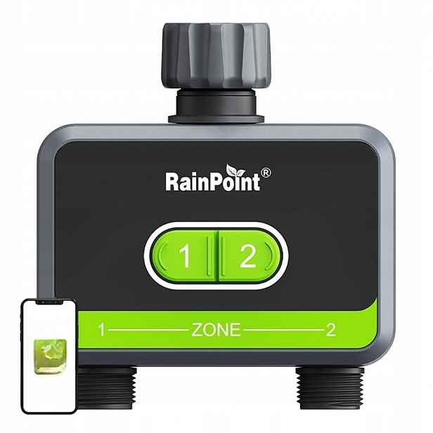 Regulátor Zavlažování Rainpoint 2 Zóny Časovač Programátor Zavlažování 3V1