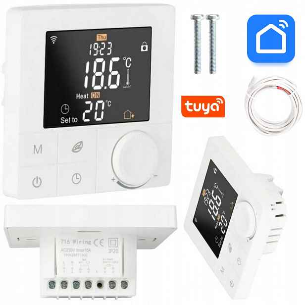 Termostat Pro Podlahové Vytápění Topné Rohože Wifi Tuya LCD Oshland 16A