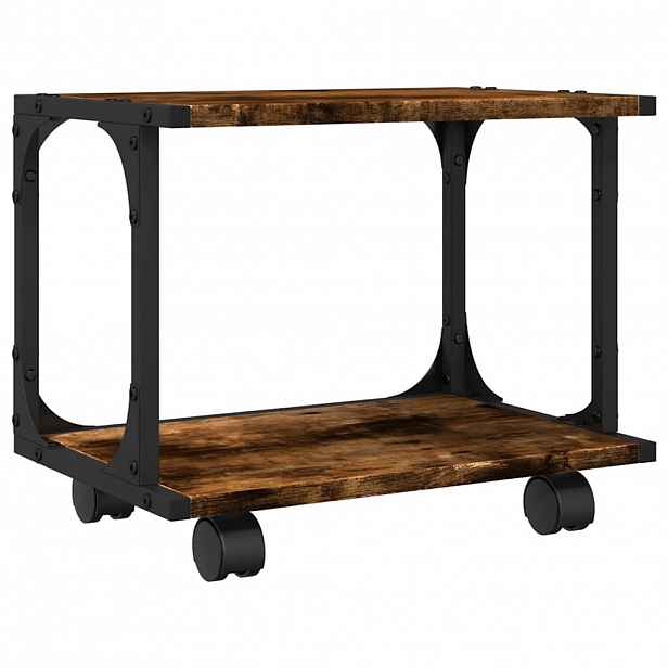 vidaXL Stojan na tiskárnu 2patrový kouřový dub 41x28x33,5 cm kompozit