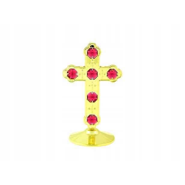 Zlatá křížová figurka CrystoKraft Svarowski Crystal je dekorací jako dárek