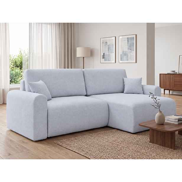 Rozkládací oboustranná sedací souprava do L NORDEN PAROS 250x140 cm, světle šedá