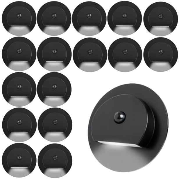17 X Led Schodišťová Lampa 230V Senzor Pohybu Soumraku Osvětlení Schodů