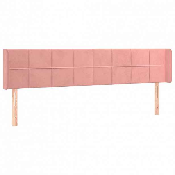 vidaXL Čelo postele typu ušák růžová 203x16x78/88 cm samet