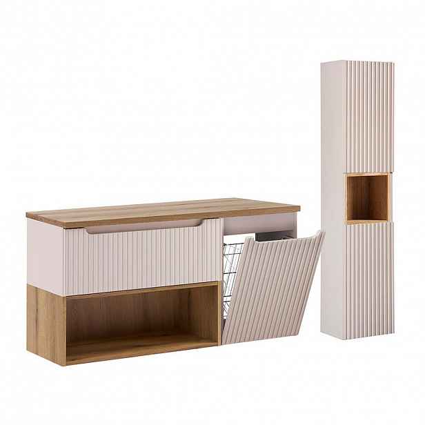 Petits-meubles KOUPELNOVÝ NÁBYTEK 120.4cm Riva 2er-Set Kašmír