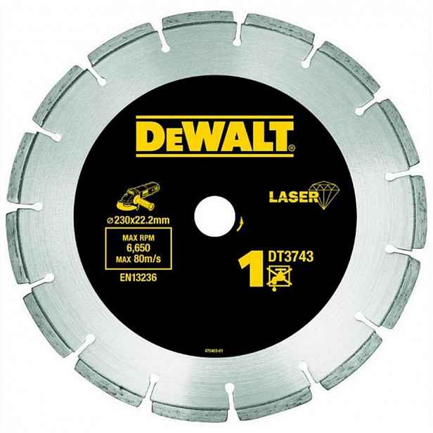 DeWALT - Diamantový řezný kotouč na běžné stavební materiály 230x22,2 mm DT3743