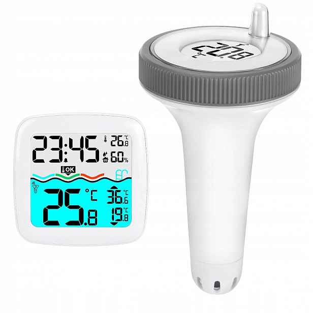 Digitální Bezdrátový Bazénový Teploměr Rf LCD