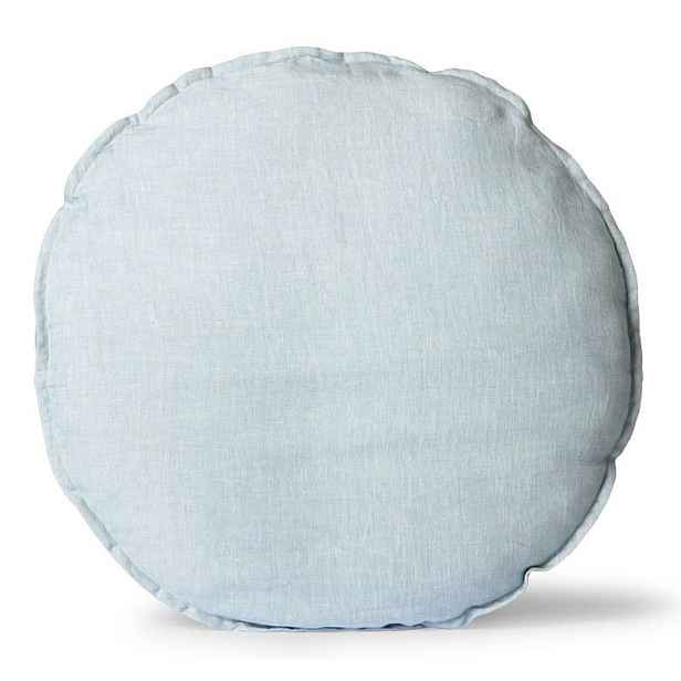 Modrý lněný kulatý podsedák Ice Blue - Ø 60 *5cm HKLIVING