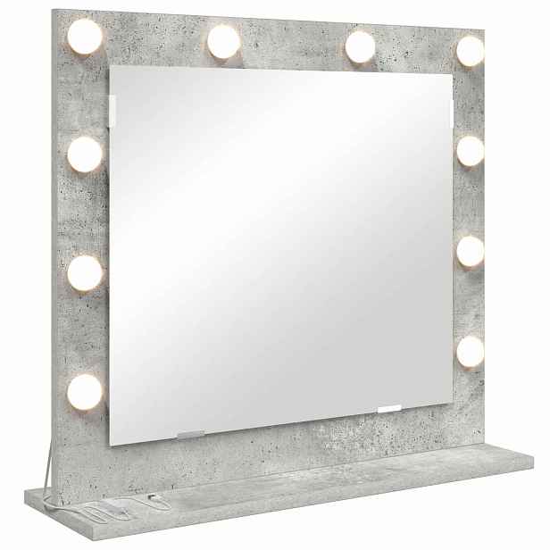 vidaXL Toaletní zrcadlo Betonově šedá 60 x 55 x 18 cm Obdélníkový