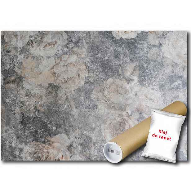 Vinylová fototapeta Květiny Beton Retro 312x219
