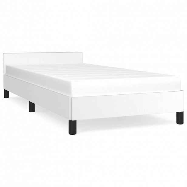 vidaXL Rám postele s čelem bez matrace bílý 100x200 cm