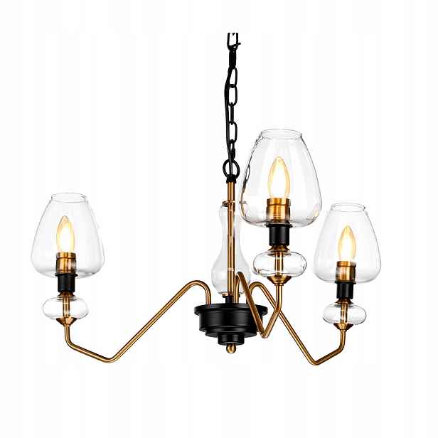 Elstead Závěsná lampa Armand zlatá/černá 3xE14 40W Industriální