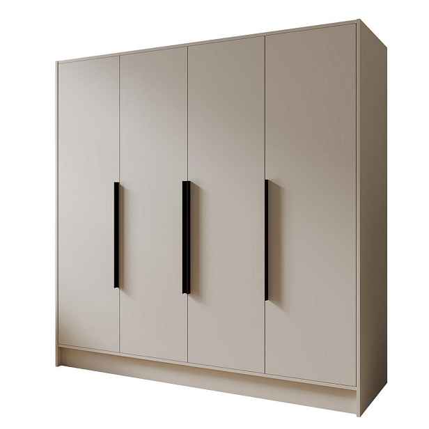 MASSENO ŠATNÍ SKŘÍŇ S OTOČNÝMI DVEŘMI BERON, 200/200/51 cm moderní 4dveřová, kašmírová