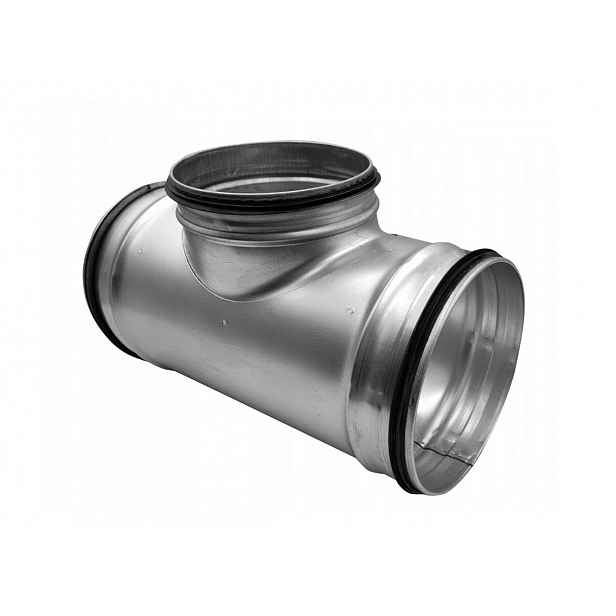 T-rozdělovač symetrická, lisovaná, pozinkovaná, ventilační potrubí 315/315 s těsněním