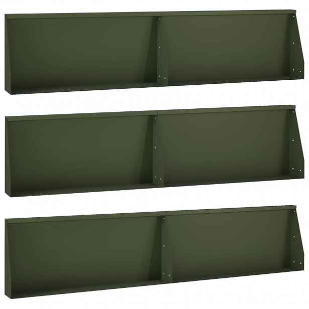 vidaXL Opěrná zeď 6 ks 100 x 12 x 40 cm Ocel Olivově zelená