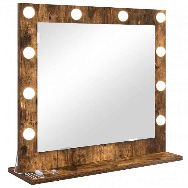 vidaXL Toaletní zrcadlo Kouřový dub 60 x 55 x 18 cm Obdélníkový