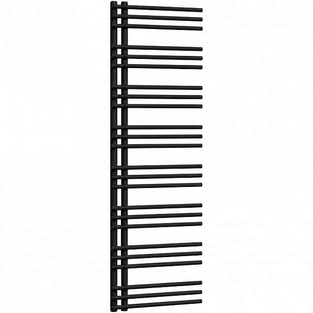 Koupelnový radiátor Burke - L/P - asymetrické připojení 50mm - 750W - černá matná - 1600x500 mm