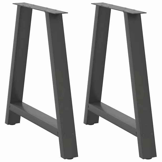vidaXL Nohy k jídelnímu stolu ve tvaru A, 2 ks, antracitové, 70 x (72-73) cm, ocel