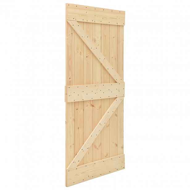 vidaXL Posuvné dveře NARVIK Přirozená a černá 90 x 210 cm (213,5 cm)