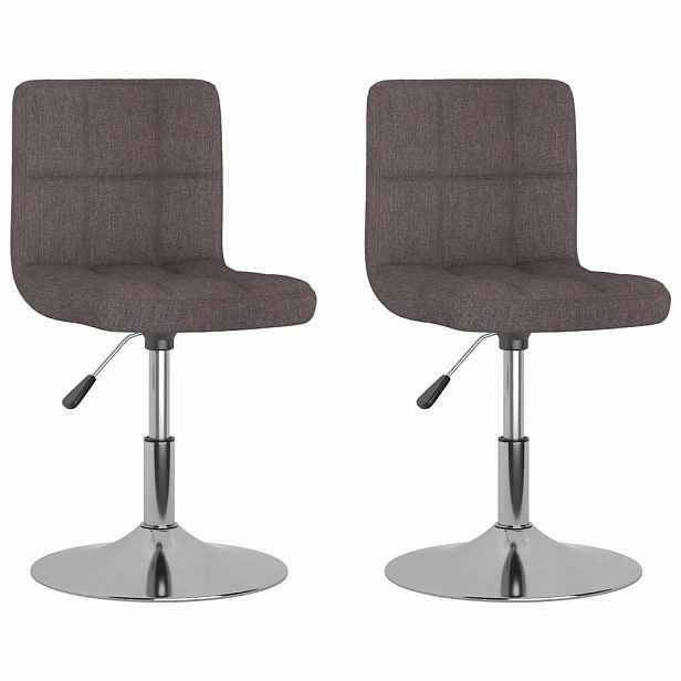 vidaXL Otočné jídelní židle 2 ks taupe textil