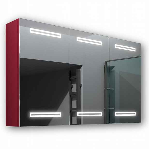 Dřevěná skříňka 120x70 Led zrcadlo Mars Malina