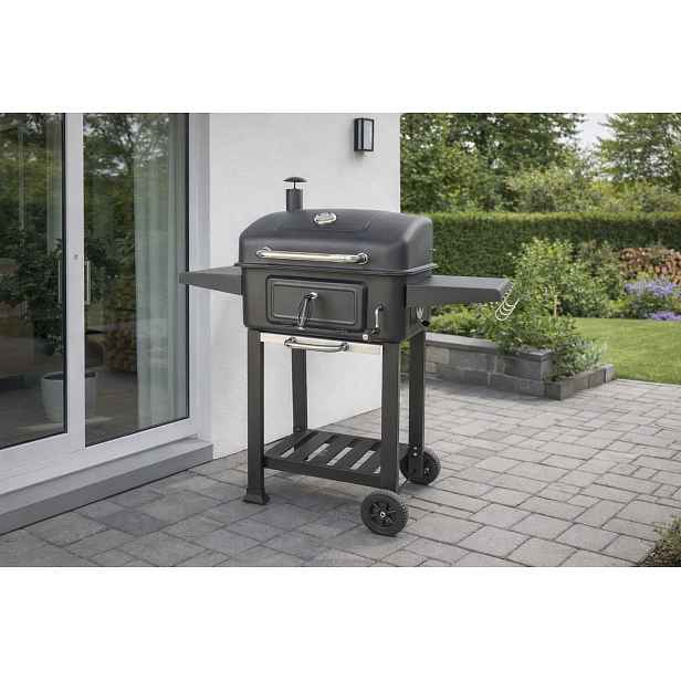 Multifunkční gril na dřevěné uhlí BestBerg BBBQ-11B  / 54 x 42,5 cm / černá