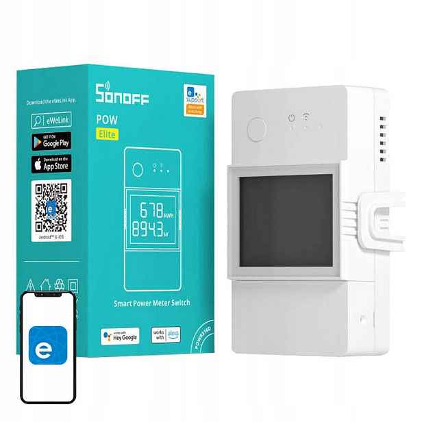 Relé Sonoff POWR320D Pow Elite Wi-Fi 20A měření