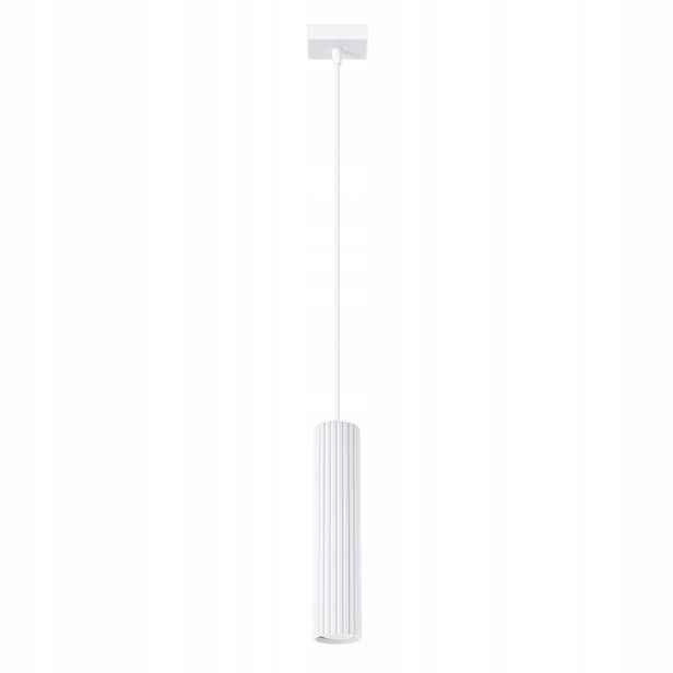 Sollux Lighting Závěsná lampa Karbon bílá 1xGU10 Ø8 cm