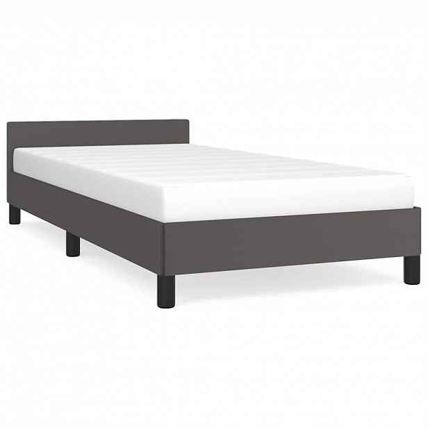 vidaXL Rám postele s čelem bez matrace šedý 100x200 cm