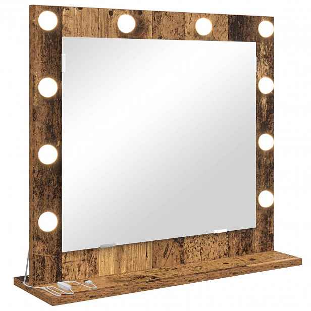 vidaXL Toaletní zrcadlo Staré dřevo 60 x 55 x 18 cm Obdélníkový