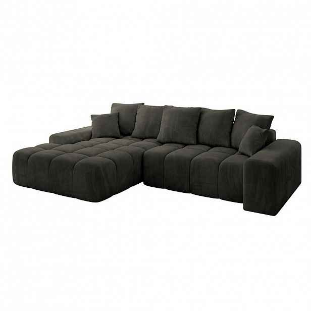 ALTDECOR ROHOVÁ SEDACÍ SOUPRAVA s otomanem vlevo ENSI-L - 267x164x69 cm černá
