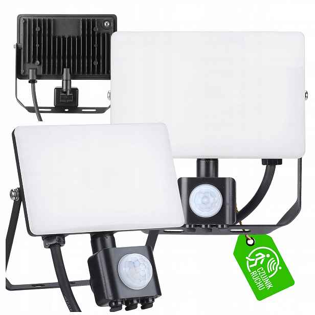 Led lampa venkovní velká, výkonná, jasná, senzory 5000 lm 5000K