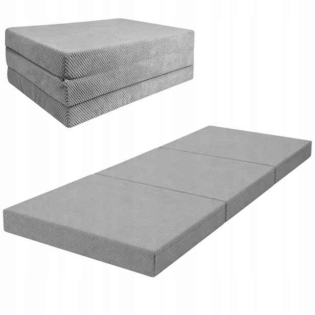 Matrace Pěnová Rozkládací Šedá 198x90x8 taška