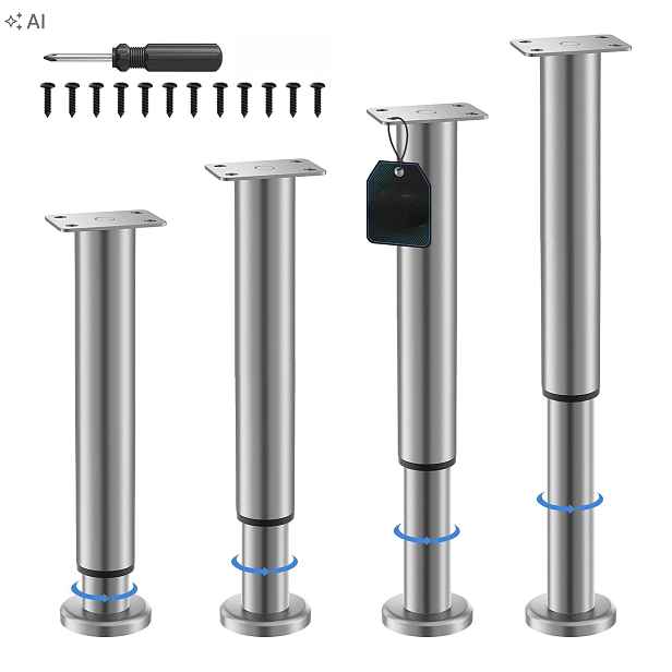 Nožky na nábytek nastavitelné kovové nohy 20 37 cm 4 kusy do postele