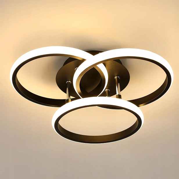 Stropní Led lampa černý lustr Ring moderní do kuchyně 40W 3000K