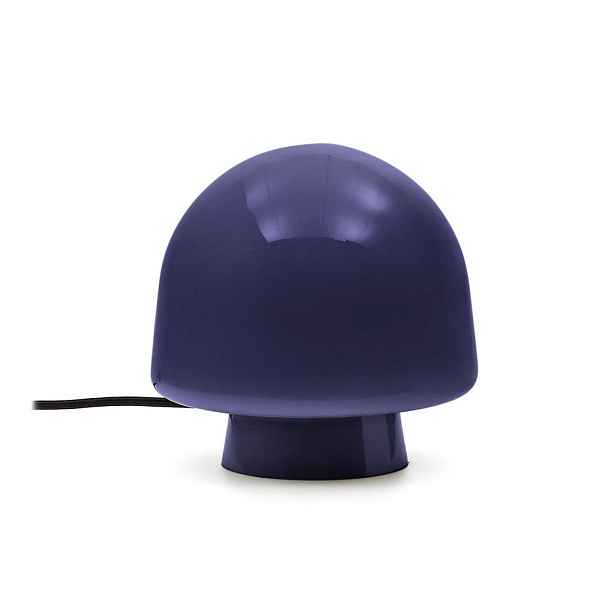 Tmavě modrá stolní lampa se skleněným stínidlem (výška 20 cm) Reig – Kave Home