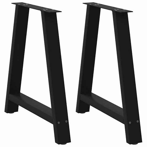 vidaXL Nohy k jídelnímu stolu ve tvaru A, 2 ks, černé, 80 x (72-73) cm, ocel