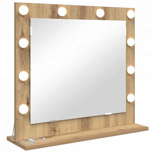 vidaXL Toaletní zrcadlo Artisanový dub 60 x 55 x 18 cm Obdélníkový