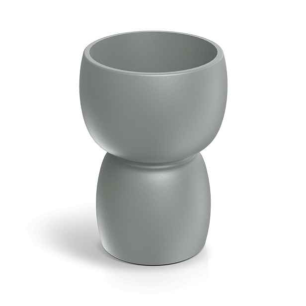Prosperplast Plastový oboustranný květináč DUALOS ROUNDOS betonově šedý, varianta 30/25 cm