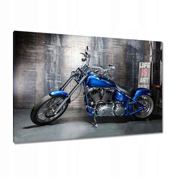 Obrazy 120x80 Modrý chopperový motor