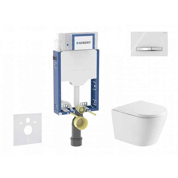Geberit Kombifix - Set předstěnové instalace, klozetu Nefia a sedátka softclose, tlačítko Sigma50, chrom/alpská bílá SANI15CA3150