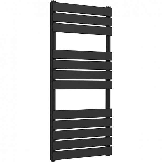 Koupelnový radiátor Claude - boční připojení - 575 W - černá matná - 1200x500 mm