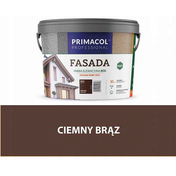 Primacol Fasada Eco Barva Barva 9L Tmavě Hnědá Matná